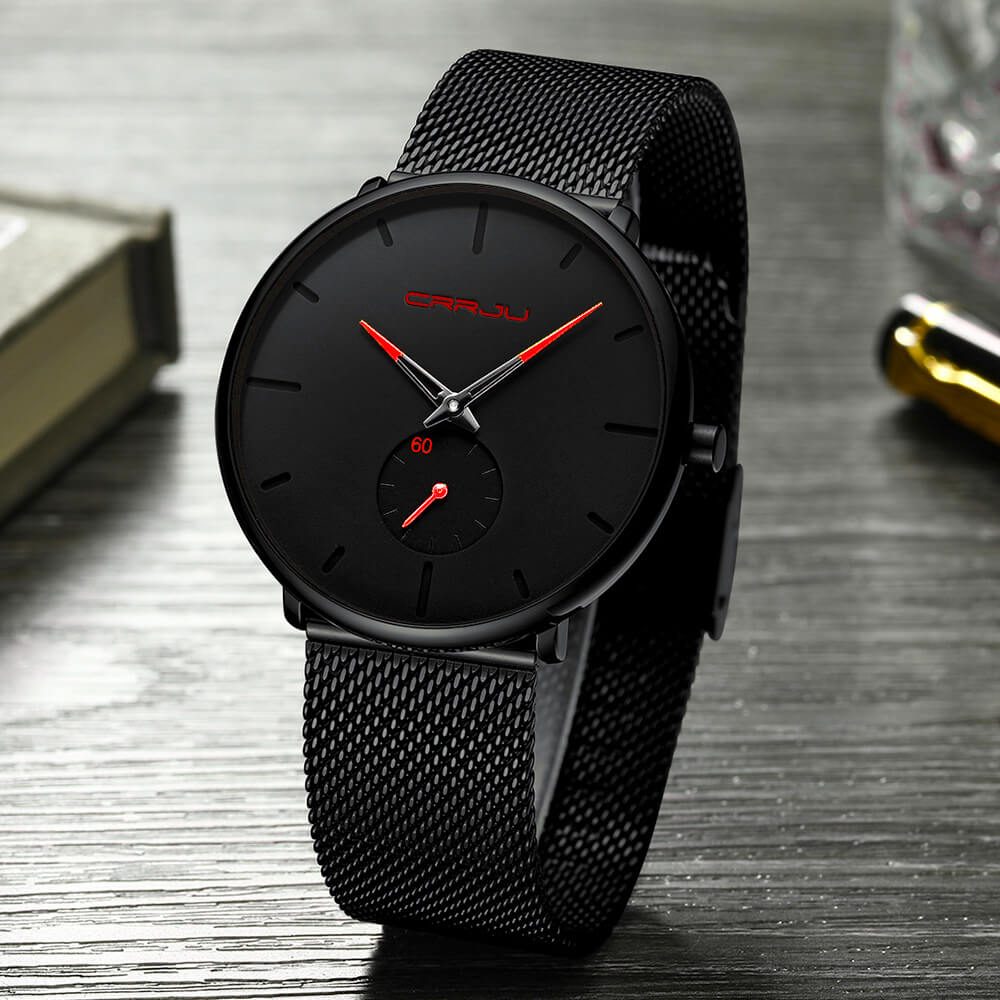 CRRJU Men's Luxury Ultra Thin Waterproof Watch