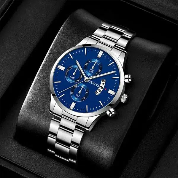 Geneva Men's Fashion Chronograph Style Watch (Decorative Sub-Dials)