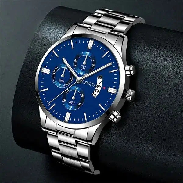 Geneva Men's Fashion Chronograph Style Watch (Decorative Sub-Dials)