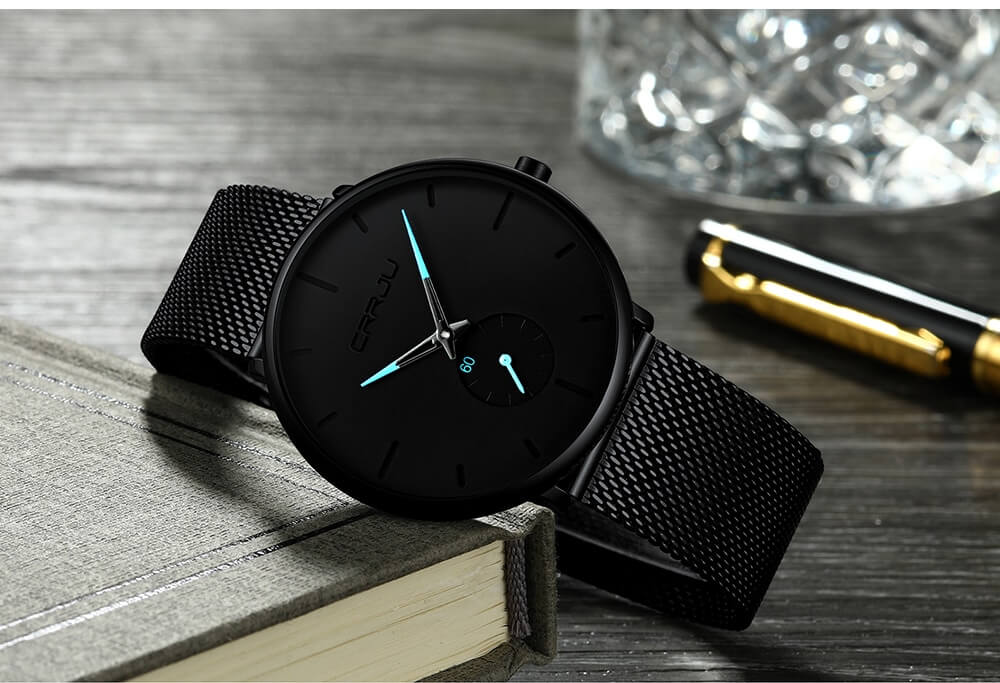 CRRJU Men's Luxury Ultra Thin Waterproof Watch